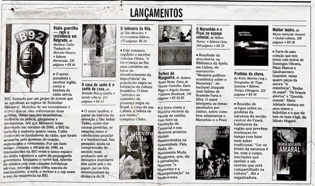 Jornal O Globo I “A casa do santo & o santo de casa”