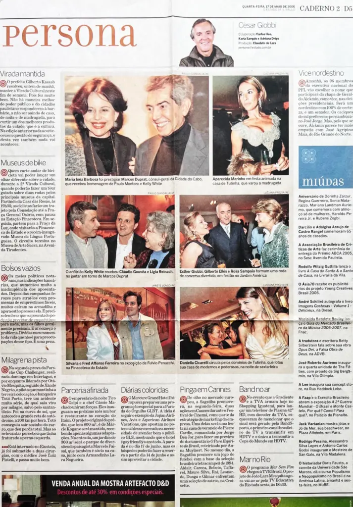 Jornal O Estado de S. Paulo I “Rodolfo Witzig Guttilla lança o livro A Casa do santo & o santo de casa, na livraria da Vila”