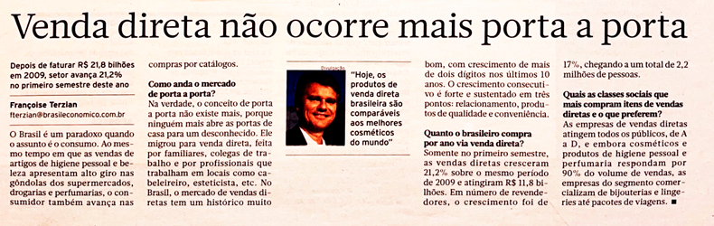 Brasil Econômico I Venda direta não ocorre mais porta a porta
