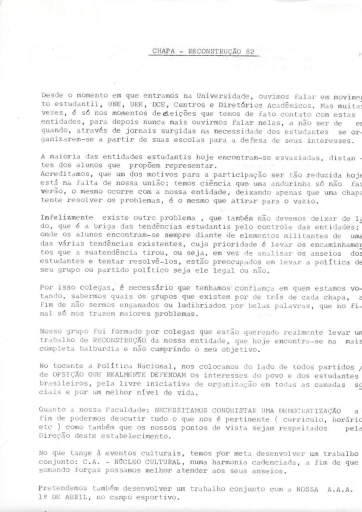 Chapa – Reconstrução 82