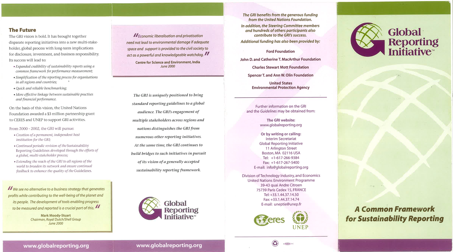 A Common Framework for Sustainability Reporting