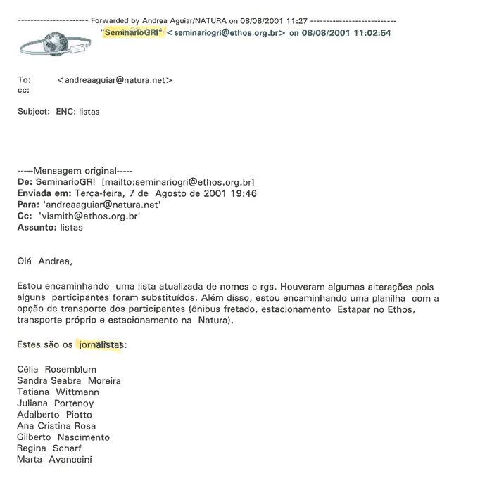 Atualização na Lista de Participantes GRI