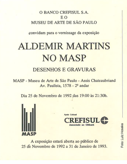 Convite Ademir Martins no MASP