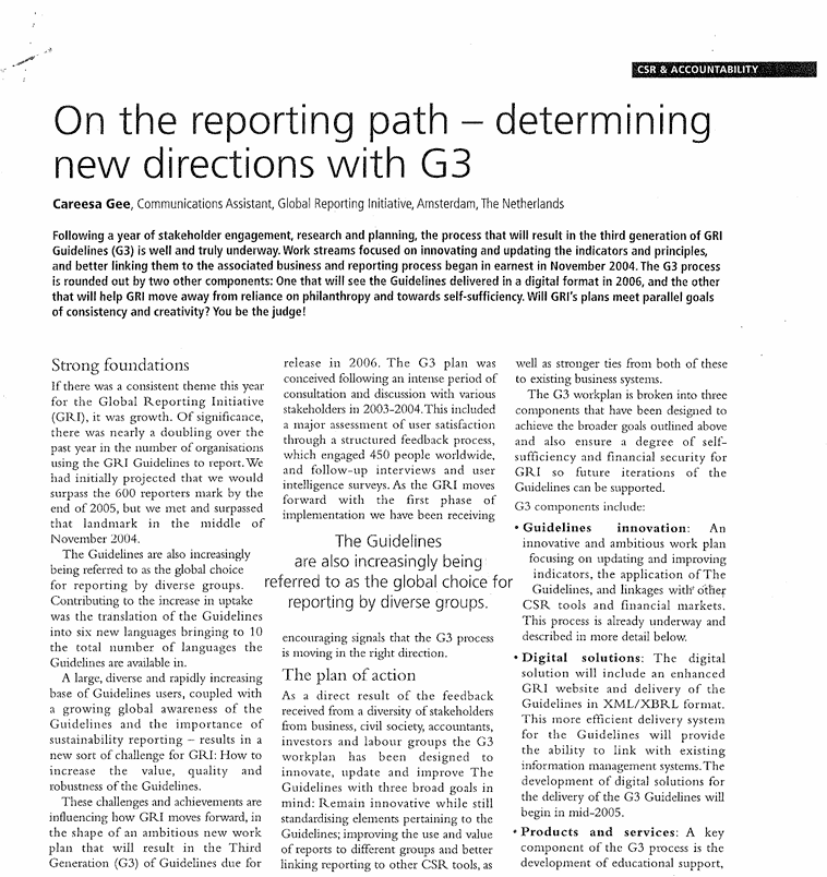 Determining new directions with G3