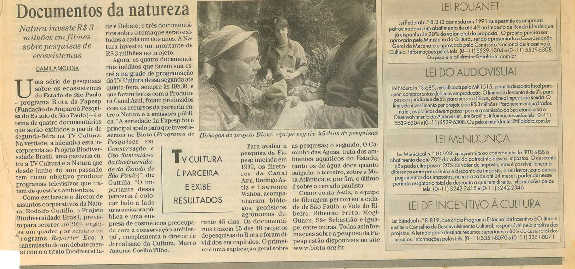 Investimento natura ecossistemas