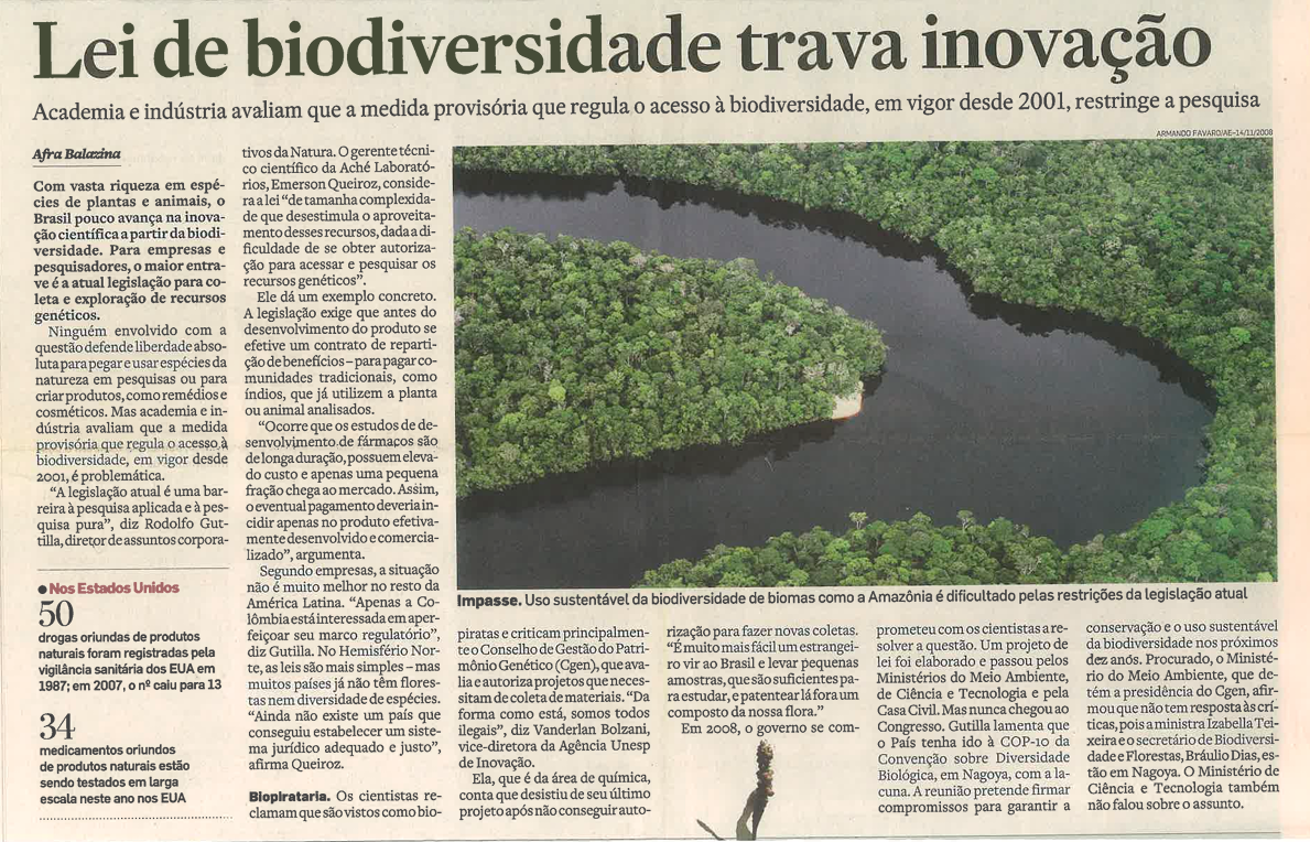 Lei de biodiversidade trava inovação