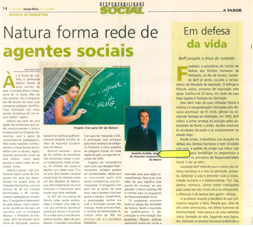Natura forma rede de agentes sociais