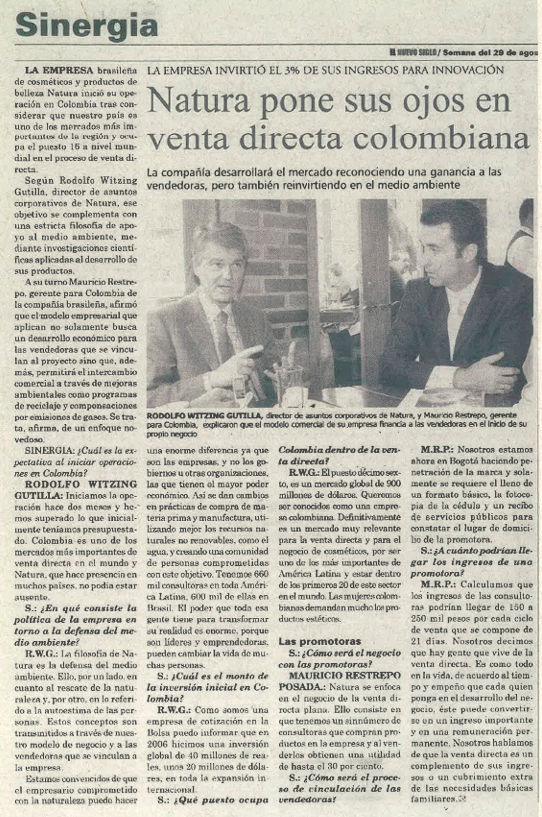 Natura pone sus ojos en venta directa colombiana