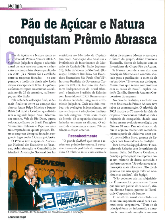 Pão de Açúcar e Natura conquistam Prêmio Abrasca