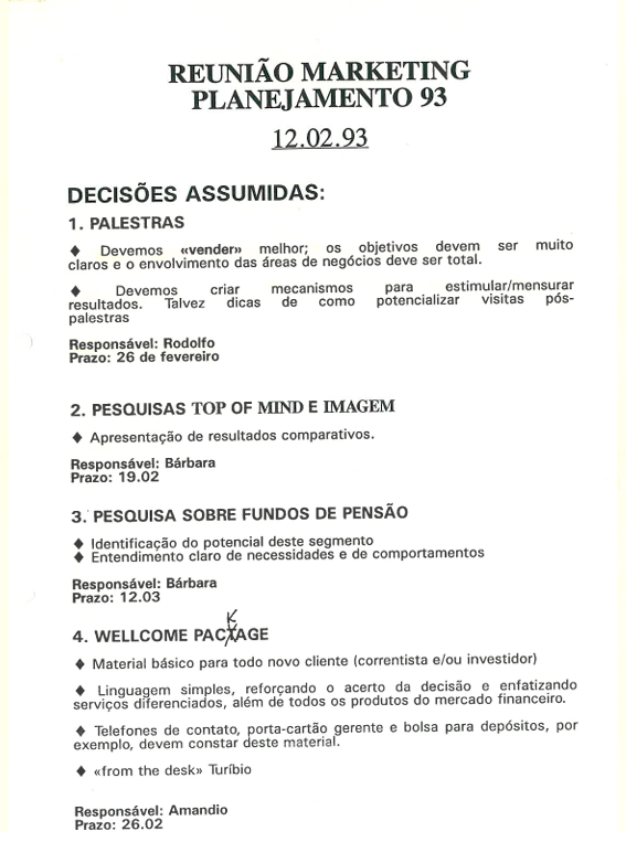 Reunião Marketing Planejamento – 1993
