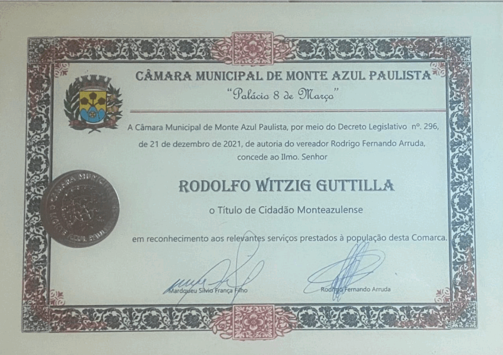 Discurso de agradecimento Cidadão Honorário