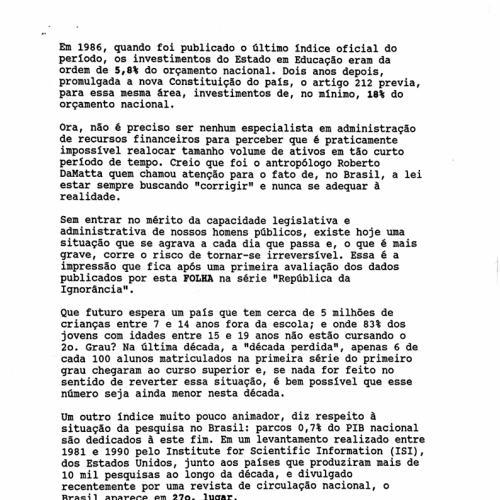 A propósito da república da ignorância