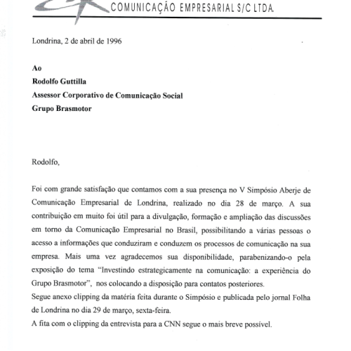 Agradecimento pela Participação