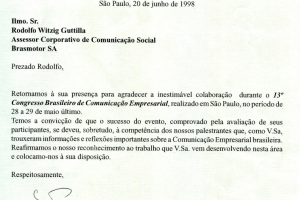 Agradecimento pela participação