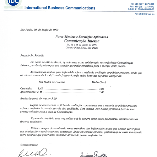 Agradecimento pela participação