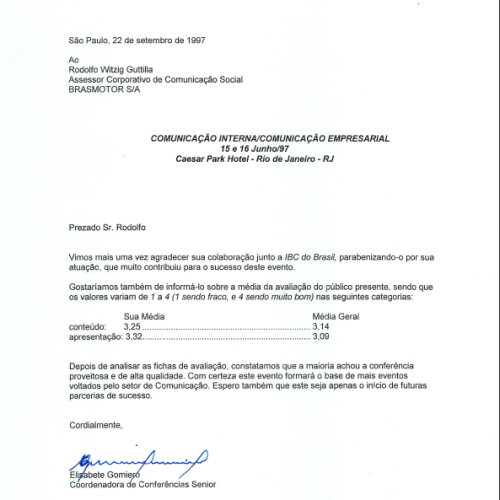 Avaliação do Público a Palestra