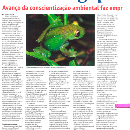 Avanço da conscientização ambiental