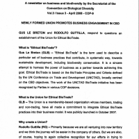 Business 2010 I A nwesletter on business and biodiversity by the Secretariat of the Convention on Biological Diversity
