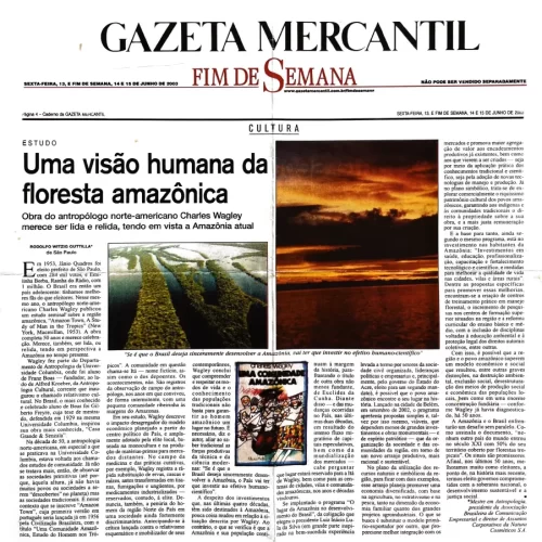 Gazeta Mercantil I “Uma visão humana da floresta amazônica”