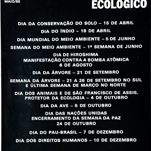 Momento Ecológico – Jornal Laboratório das Faculdades Integradas Alcântara Machado I MAIO 85