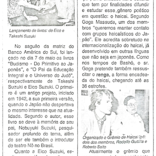 Jornal O Portal, Junho 87 I Fundado um grêmio haicaístico