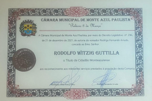 Discurso de agradecimento Cidadão Honorário