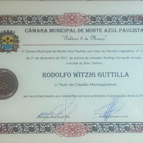 Discurso de agradecimento Cidadão Honorário