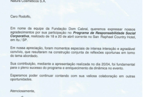 Carta de agradecimento