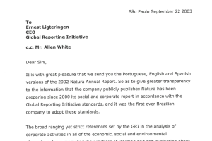 Comunicado de Envio Relatorio Anual GRI