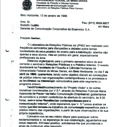 Convite para colaboração UFMG