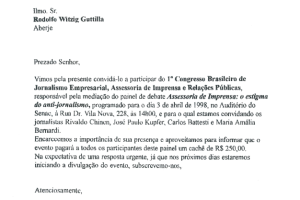 Convite para participar do Congresso