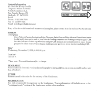 Folheto informativo do palestrante