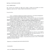 Convite para compor o dossiê da 14° edição da revista Organicom
