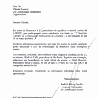 Agradecimento pelo convite