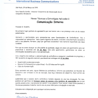 Solicitação das informações para apresentação