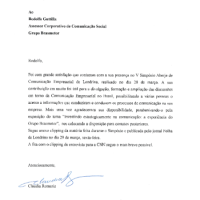 Agradecimento pela Participação