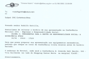 E-mail I Alteração de horário da apresentação