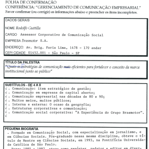 Folha de Confirmação