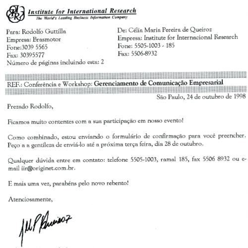 Formulário de Confirmação de Participação