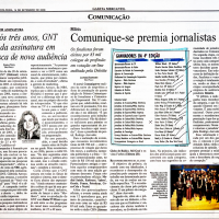 Gazeta Mercantil I Comunique-se premia jornalistas
