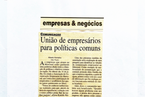 Gazeta Mercantil I União de empresários para políticas comuns