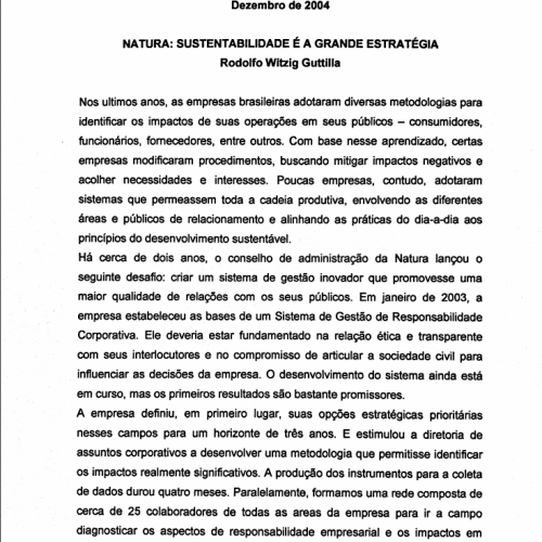 Harvard Business review I Natura_ Sustentabilidade é a grande estratégia