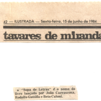 Jornal Folha de S. Paulo I “’Sopa de letras’ é o nome do livro lançado por João Carrascosa, Rodolfo Guttilla e Beto Caloni”