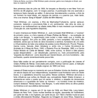 Os 150 anos de um épico americano | Whitman OESP