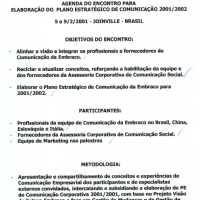 Agenda do Encontro para Elaboração do Plano Estratégico de Comunicação 2001-2002