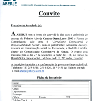 Convite I Prêmio Aberje Centro-Oeste_Leste 2000