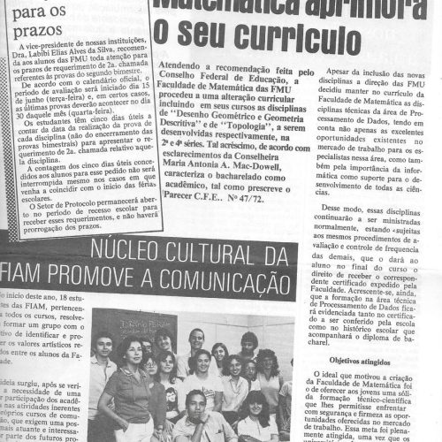 O Metropolitano | Núcleo Cultural da FIAM Promove a Comunicação