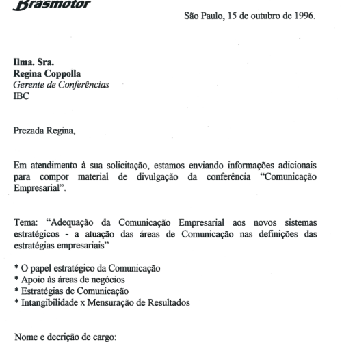 Informações para compor o material de divulgação I Comunicação Empresarial