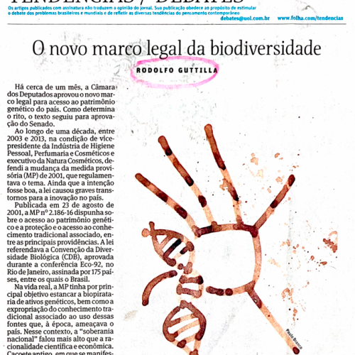 Jornal Folha de S. Paulo I O novo marco legal da biodiversidade