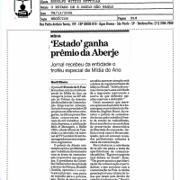 Jornal O Estado de S. Paulo I ‘Estado’ ganha prêmio da Aberje